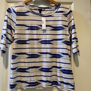 Striped Blue and White Short Sleeve Top NWT